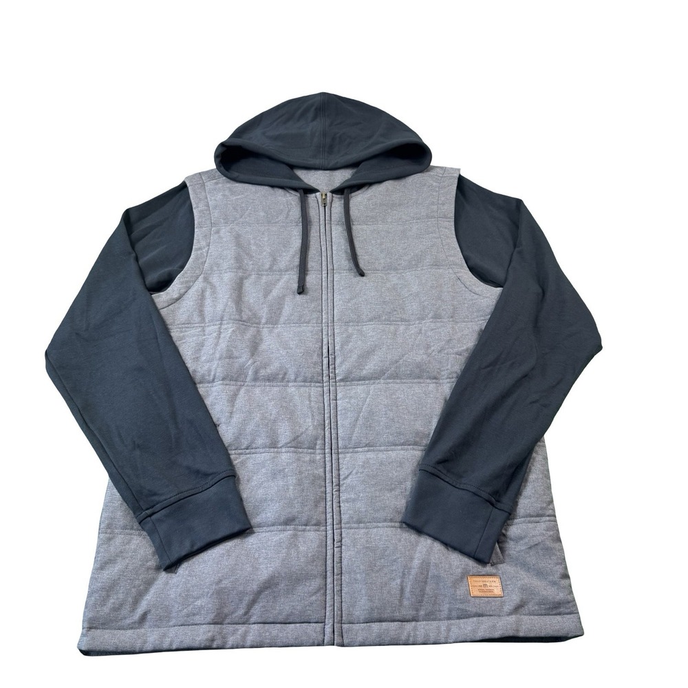 Travis Mathew Gray Insulated Hybrid Hooded Full Zip Golf Jacket Mens Medium